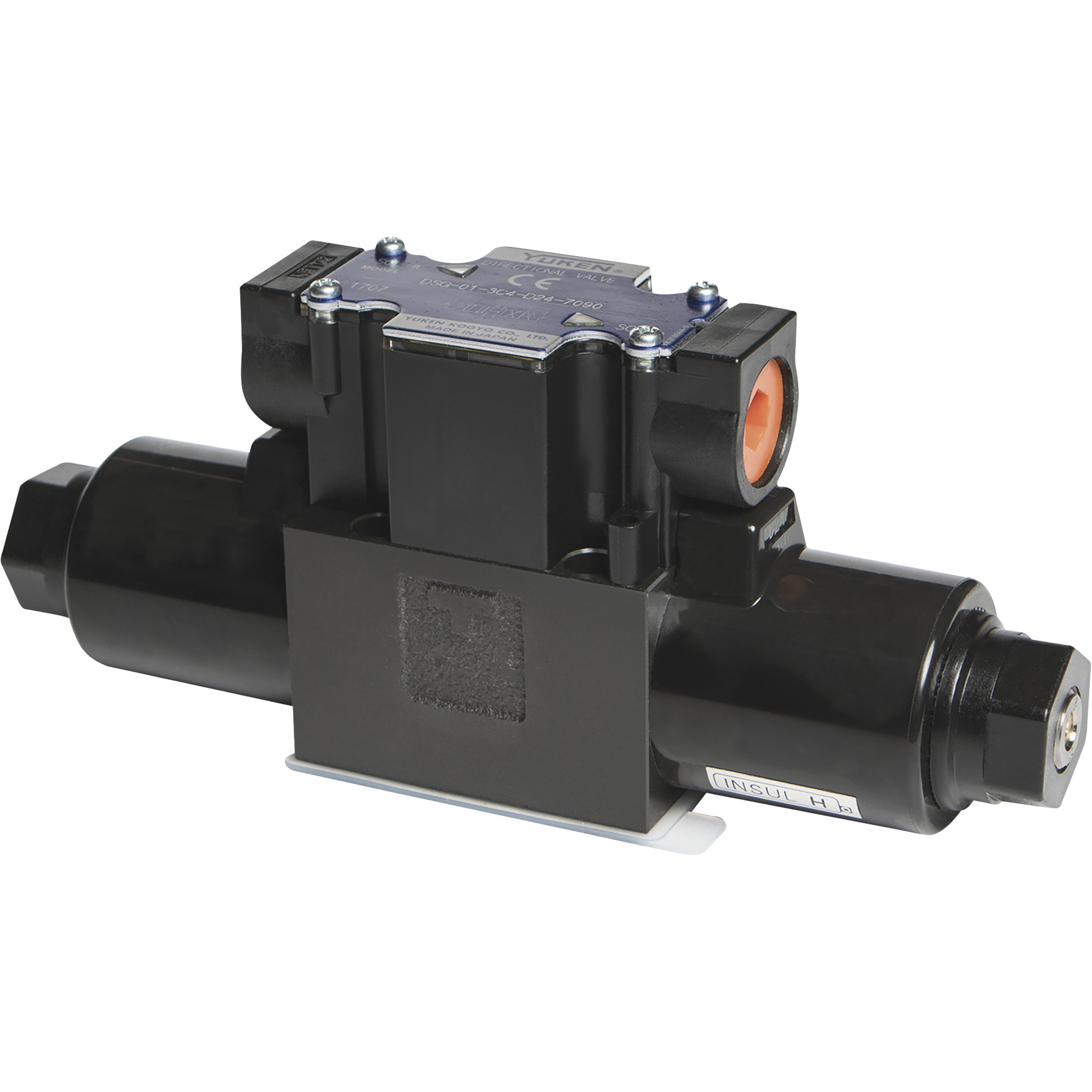 Yuken Spool-Style 5 Hydraulic Directional Control Valve - 13 GPM, 5080 PSI, 3-Position, 12 Volt DC Solenoid, Model# DSG-01-3C60-D12-7090